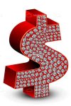 Red Dollar Symbol with Strass
